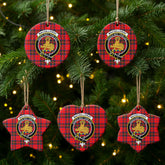 MacGillivray Modern Tartan Crest Christmas Ceramic Ornament